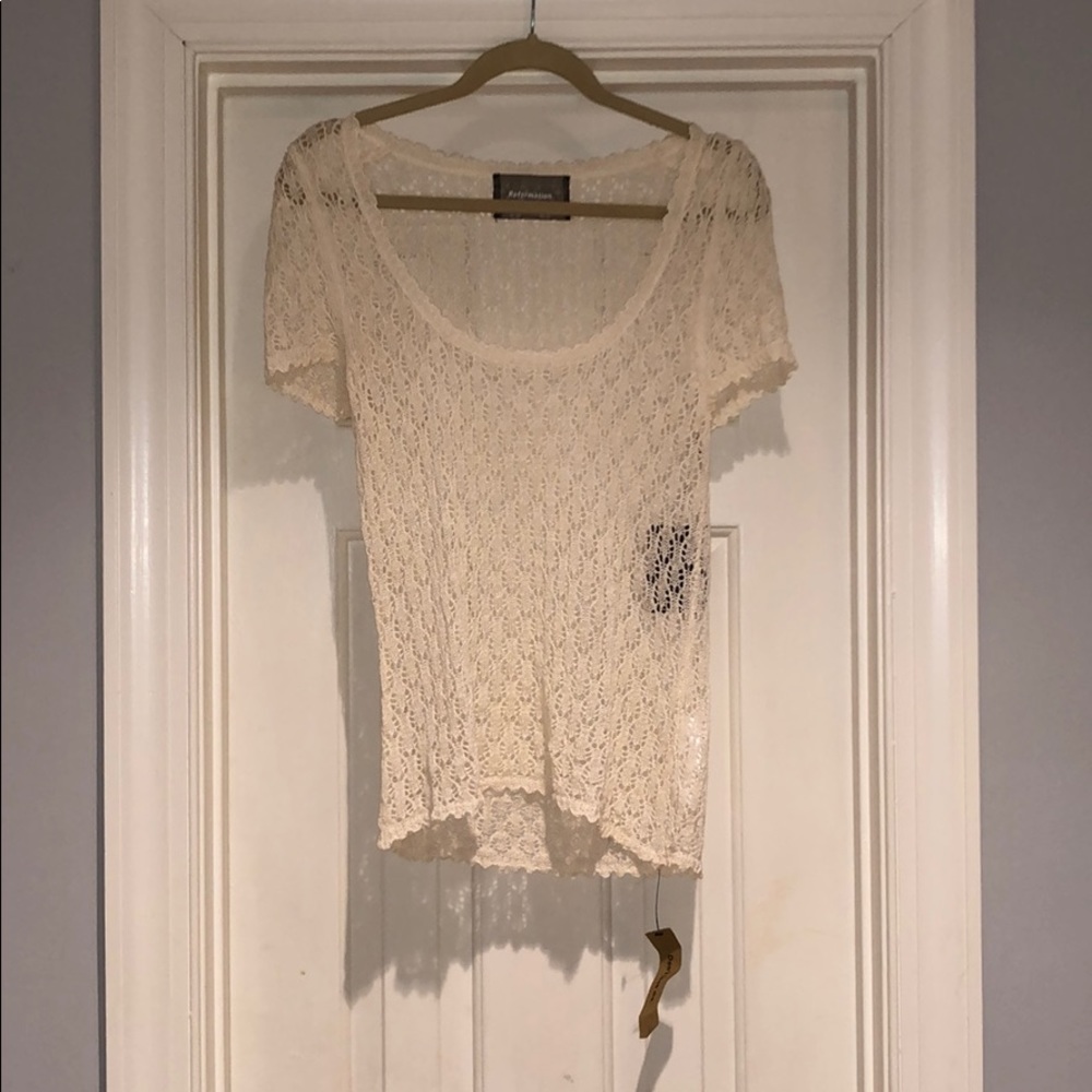 Reformation short-sleeved linen sweater